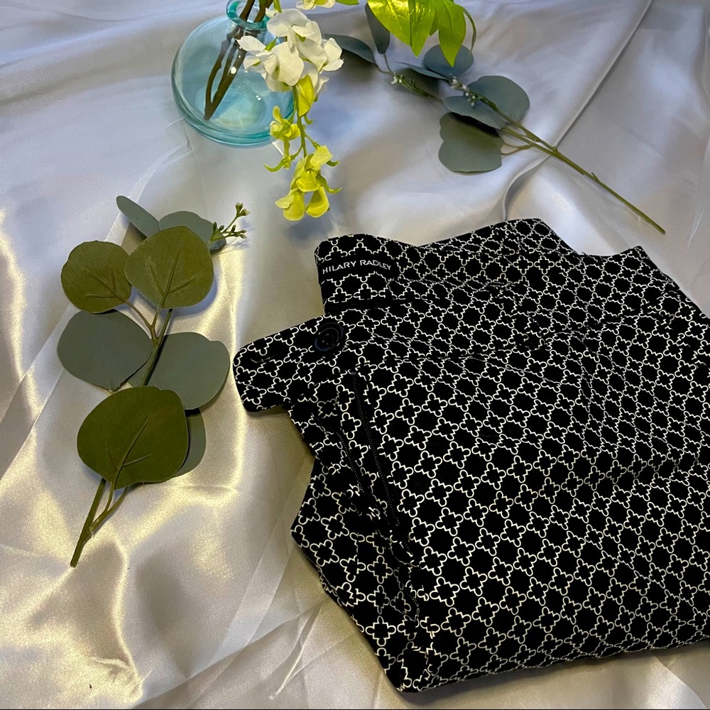 Printed Black and White Ankle Pant